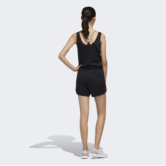 Adidas AAA Performance Scoop Neck Tank Romper Jumpsuit Black Size Medium - Picture 4 of 16
